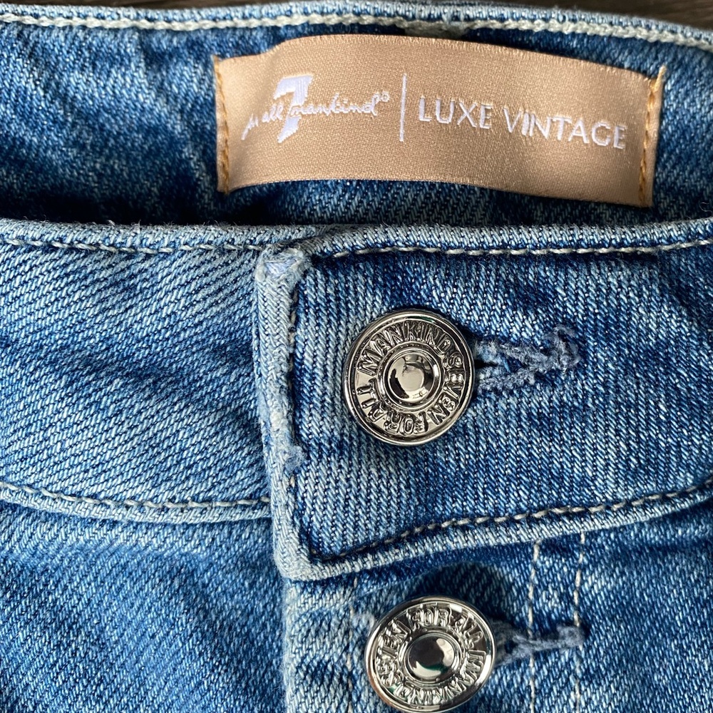 7 For All Mankind Women's Vintage Ultra High Rise Slim Kick Jeans Size 27 - Picture 11 of 15